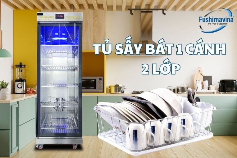 tủ sấy bát 500l 2 lớp quạt gió