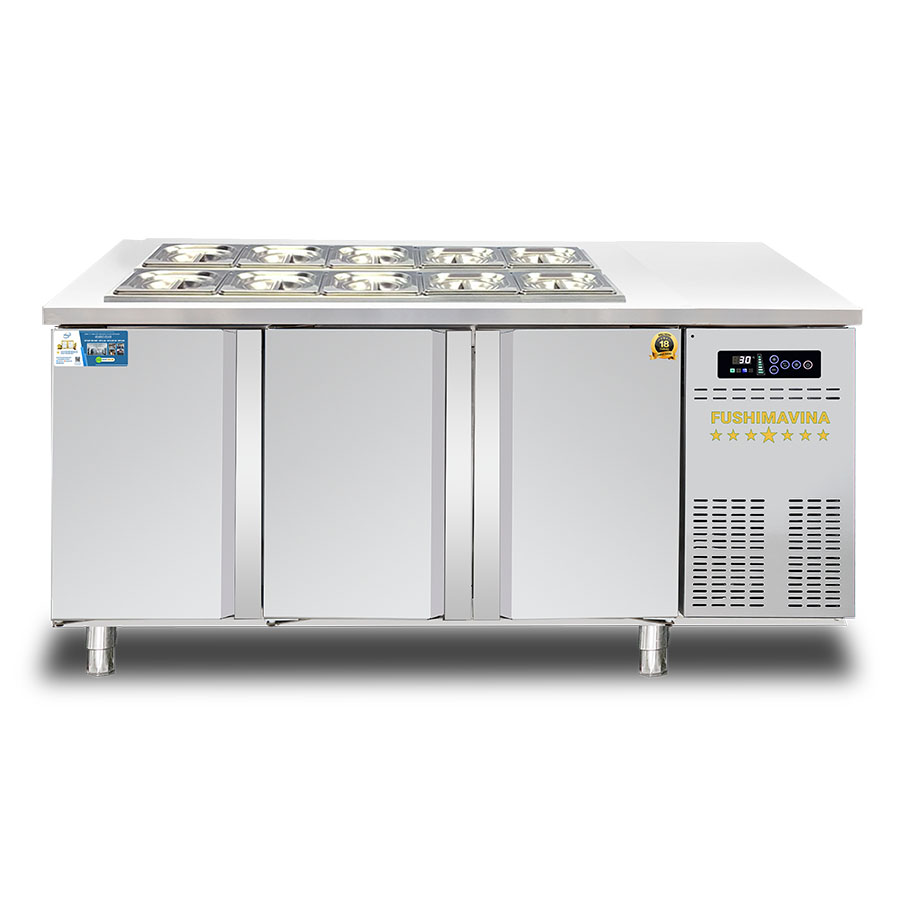 Bàn Salad 1m8 Cánh Inox