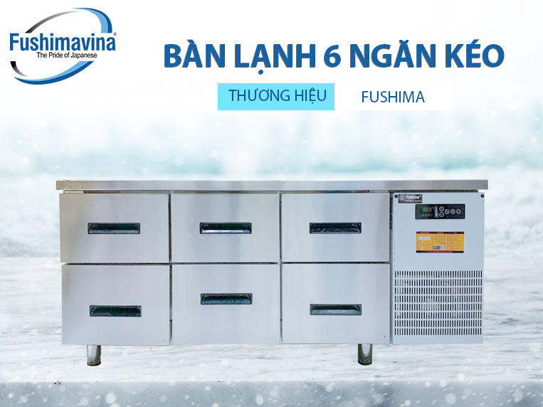 bàn lạnh 6 ngăn kéo là thiết bị lạnh công nghiệp giúp bảo quản thực phẩm