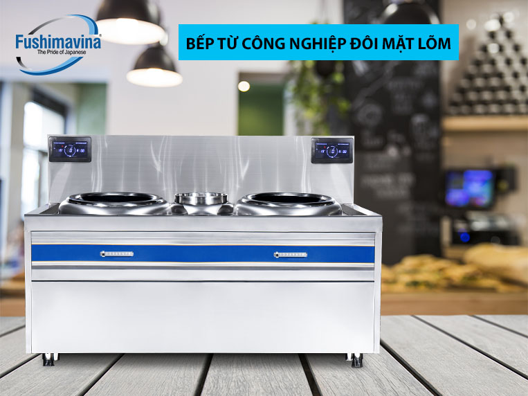 Bếp từ công nghiệp đôi 12KWx2 mặt lõm Fushima phù hợp với đa dạng mô hình kinh doanh khác nhau