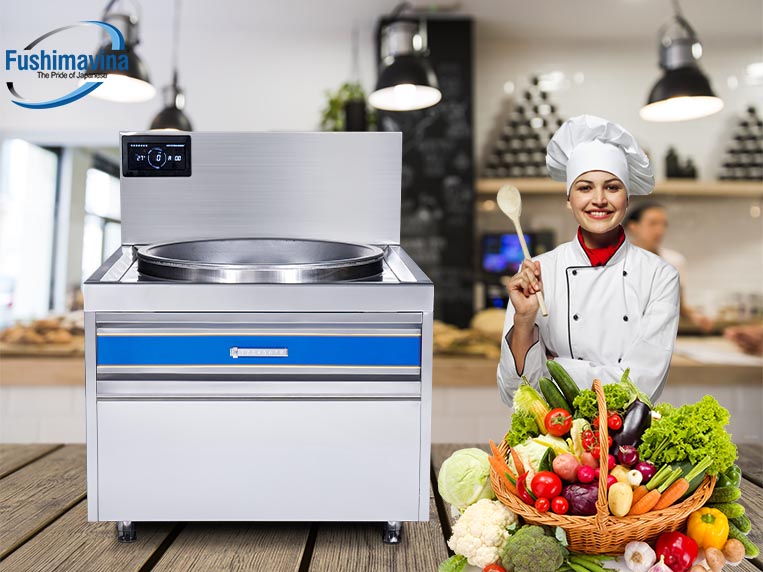 Bếp từ công nghiệp đơn 12kw liền chảo phù hợp với đa dạng mô hình kinh doanh khác nhau