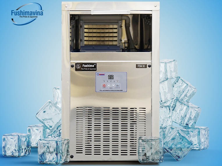 máy làm đá viên mini Fushima được làm từ chất liệu inox cao cấp