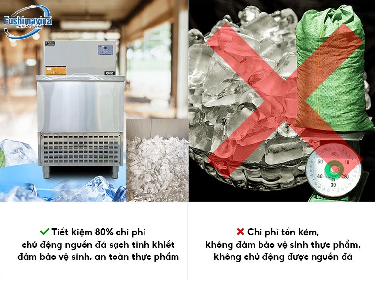 sử dụng máy làm đá cho quán trà sữa giúp tiết kiệm chi phí