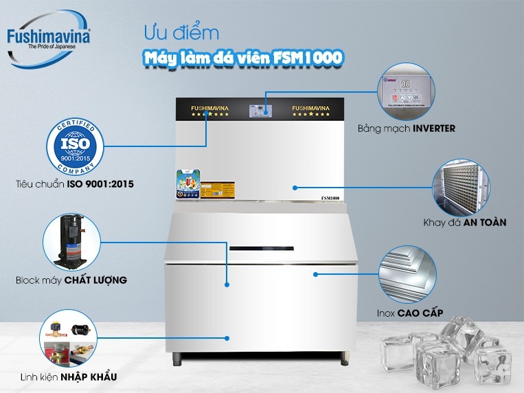 chọn máy làm đá kinh doanh vùng biển từ thương hiệu uy tín