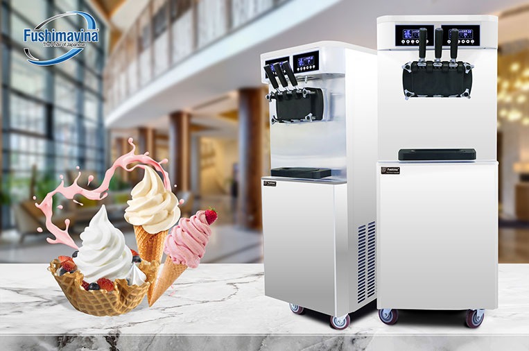 máy làm kem tươi 2 vòi có cấu tạo khá phức tạp