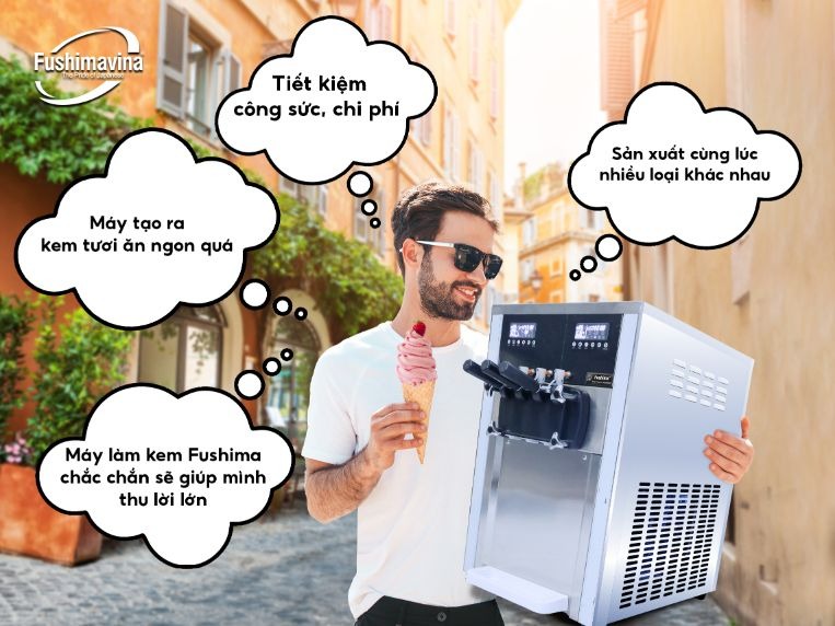 chọn mua máy làm kem có nhiều tiện ích tính năng đi kèm