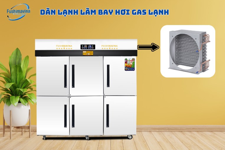 Dàn lạnh tủ đông làm bay hơi gas lạnh
