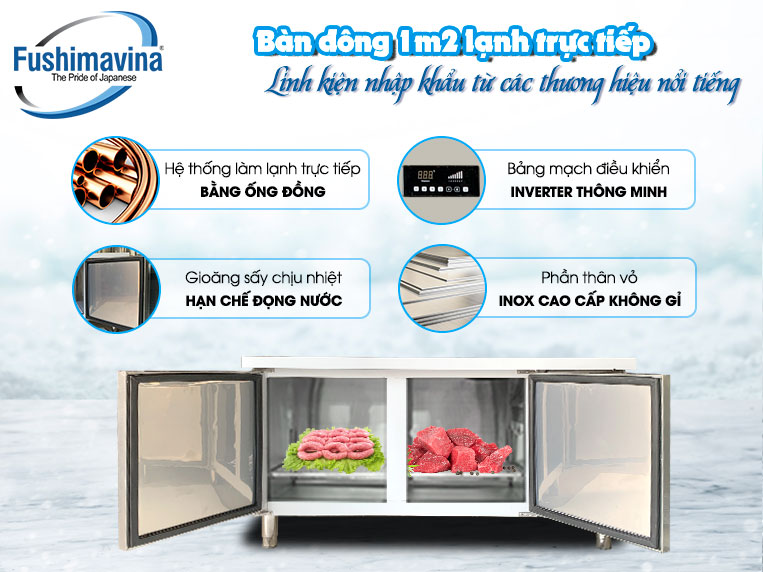 Ưu điểm bàn đông 1m2 lạnh trực tiếp