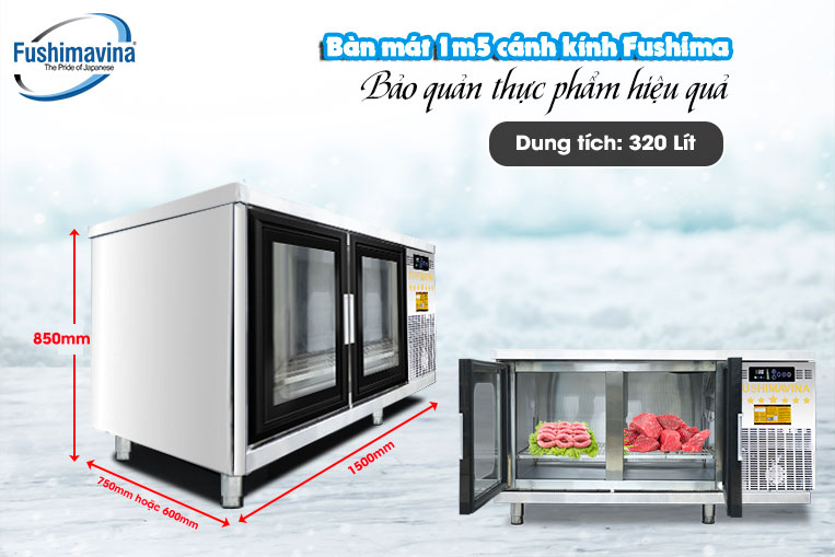 Bàn mát 1m5 cánh kính Fushima