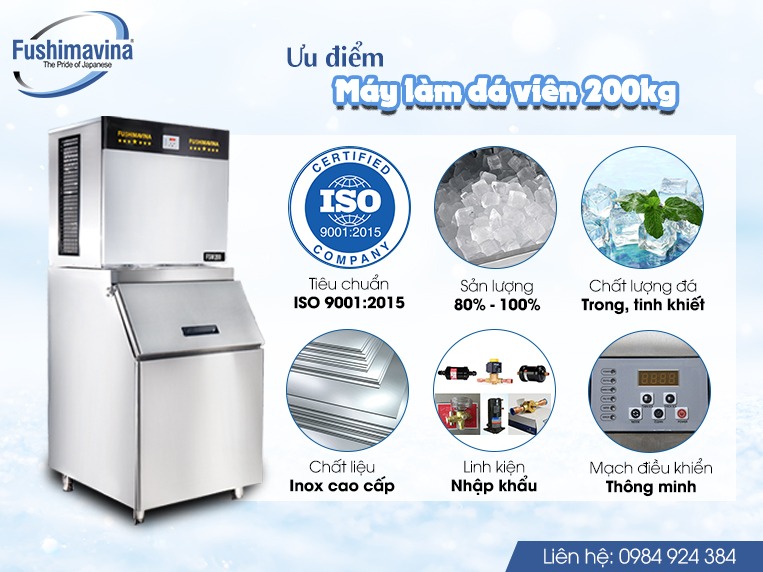 Sản lượng đá viên thực tế luôn đạt 80% đến 100%
