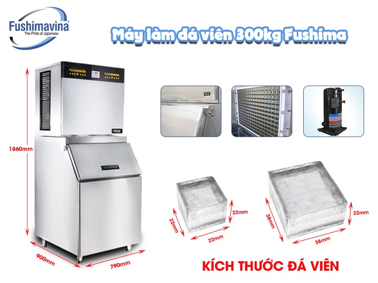 Kích thước đá viên đa dạng, thời gian làm đá nhanh chóng