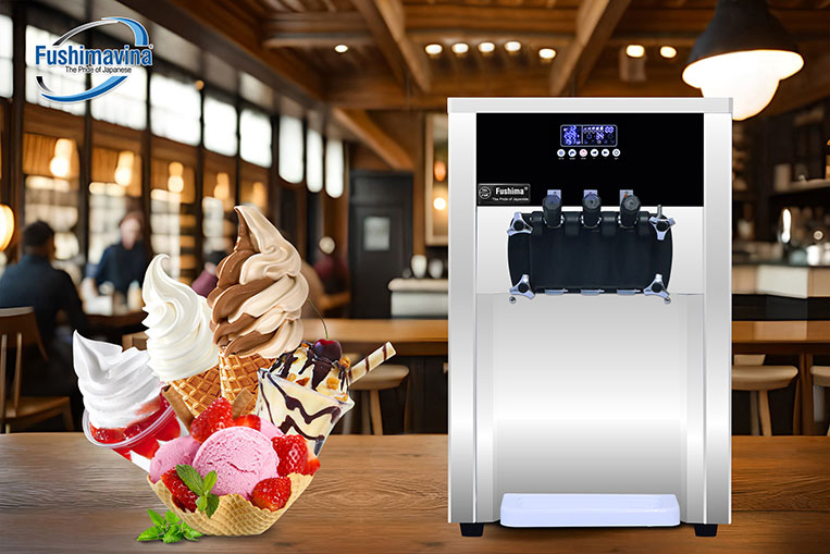 Máy làm kem tươi cao cấp 2 máy nén dạng bàn