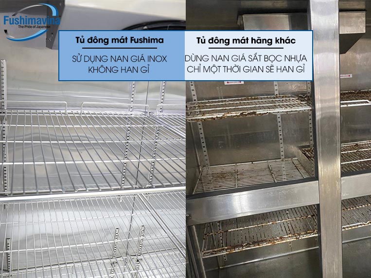 Tủ được làm từ chất liệu inox cao cấp bền đẹp, khó bị han gỉ