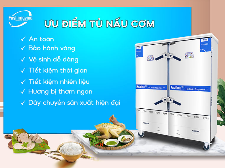 Tính năng vượt trội ở tủ cơm gas 24 khay Fushima 