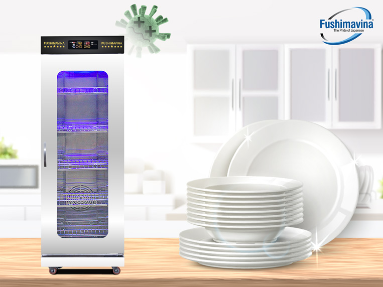 Khả năng diệt vi khuẩn của tủ sấy bát cánh kính 600L 2 lớp quạt gió Fushima