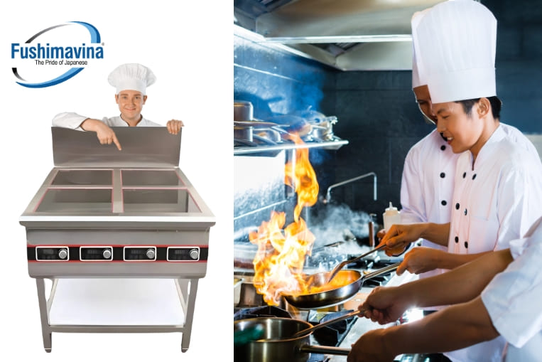 bếp âu điện từ 4 họng Fushima 5kw