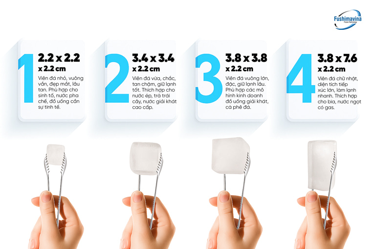 kích thước đá viên