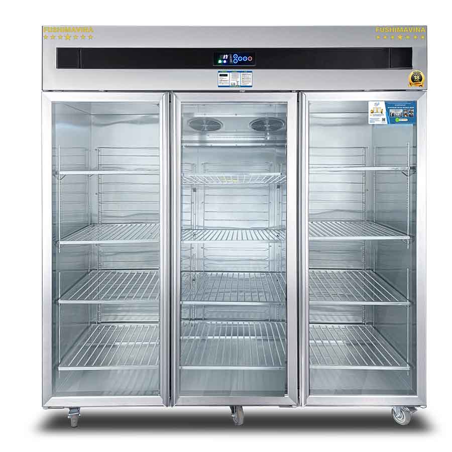 Tủ Mát 3 Cánh Kính Quạt Gió