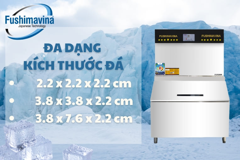 đa dạng kích thước đá viên