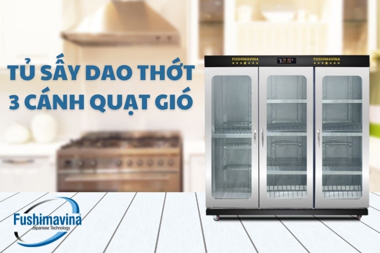 tủ sấy dao thớt 3 cánh 2 lớp